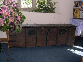 The parish chest in Seagrave Church.