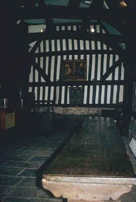 Old image of Tudor building in Leicester.